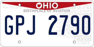 OH license plate GPJ2790