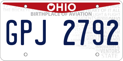 OH license plate GPJ2792