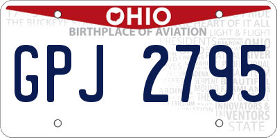 OH license plate GPJ2795