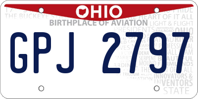 OH license plate GPJ2797
