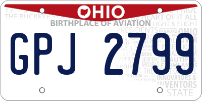 OH license plate GPJ2799