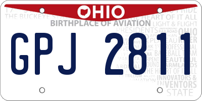 OH license plate GPJ2811