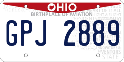 OH license plate GPJ2889