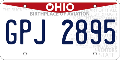 OH license plate GPJ2895