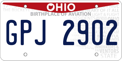 OH license plate GPJ2902