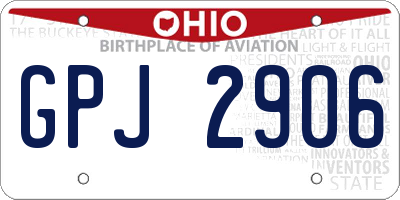 OH license plate GPJ2906