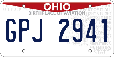 OH license plate GPJ2941