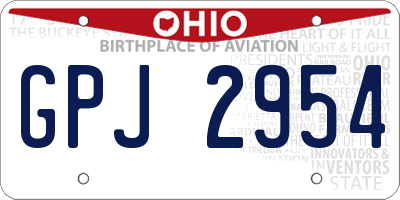OH license plate GPJ2954