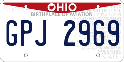 OH license plate GPJ2969