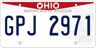 OH license plate GPJ2971