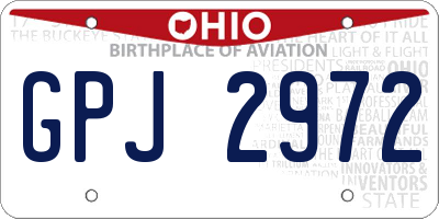 OH license plate GPJ2972