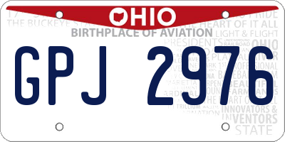 OH license plate GPJ2976