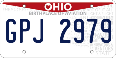 OH license plate GPJ2979
