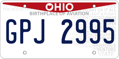 OH license plate GPJ2995