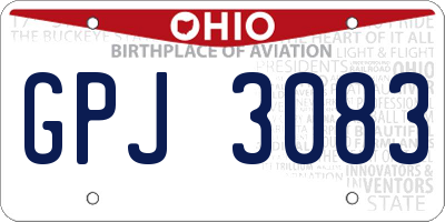 OH license plate GPJ3083