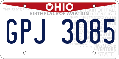 OH license plate GPJ3085