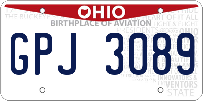 OH license plate GPJ3089