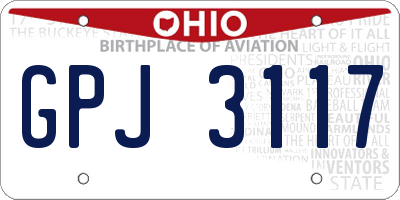 OH license plate GPJ3117