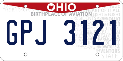 OH license plate GPJ3121
