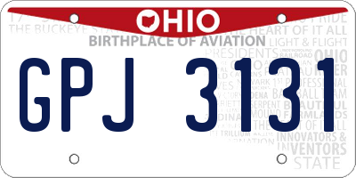 OH license plate GPJ3131