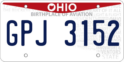 OH license plate GPJ3152