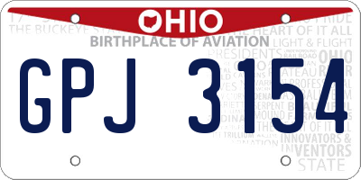 OH license plate GPJ3154