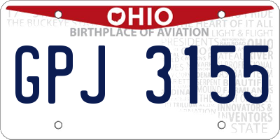 OH license plate GPJ3155