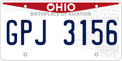 OH license plate GPJ3156