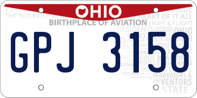 OH license plate GPJ3158