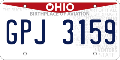 OH license plate GPJ3159