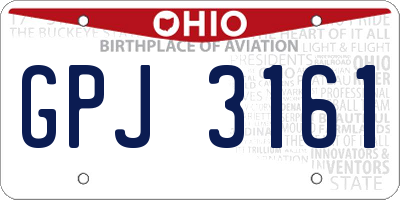 OH license plate GPJ3161