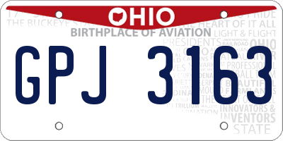 OH license plate GPJ3163