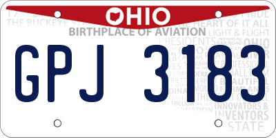 OH license plate GPJ3183