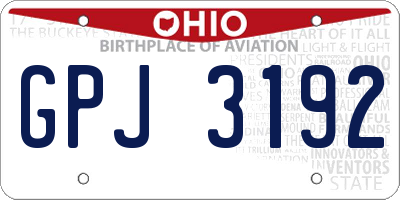 OH license plate GPJ3192
