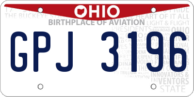 OH license plate GPJ3196