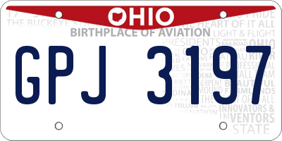 OH license plate GPJ3197