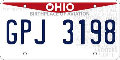 OH license plate GPJ3198