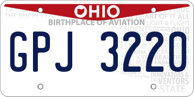 OH license plate GPJ3220