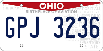 OH license plate GPJ3236