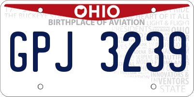 OH license plate GPJ3239
