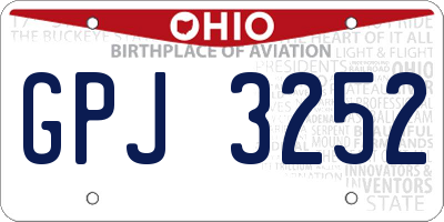 OH license plate GPJ3252