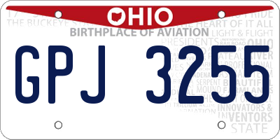 OH license plate GPJ3255