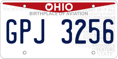 OH license plate GPJ3256