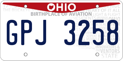 OH license plate GPJ3258