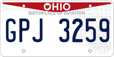 OH license plate GPJ3259
