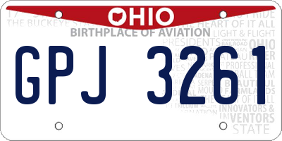 OH license plate GPJ3261