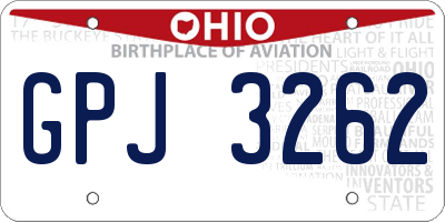 OH license plate GPJ3262