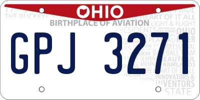 OH license plate GPJ3271