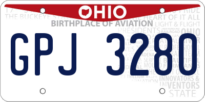 OH license plate GPJ3280