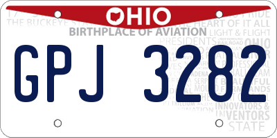 OH license plate GPJ3282